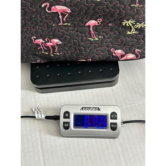 Donna Sharp Quilted Handbag Black Pink Flamingo All Over Print Tote Shoulder Bag - Picture 16 of 16